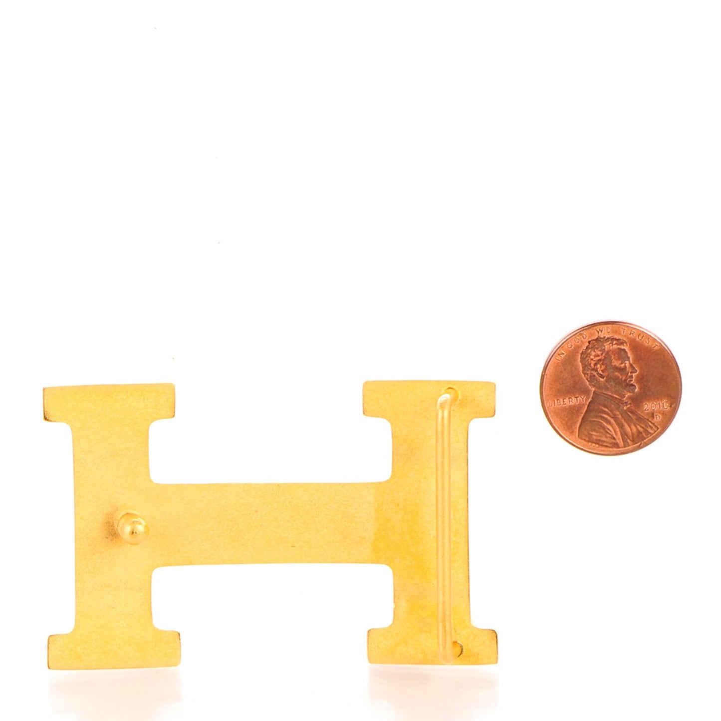 Polished 32mm H Belt Buckle Gold