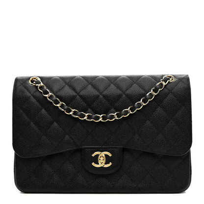 Chanel Caviar Quilted Jumbo Double Flap Black 1 of 11