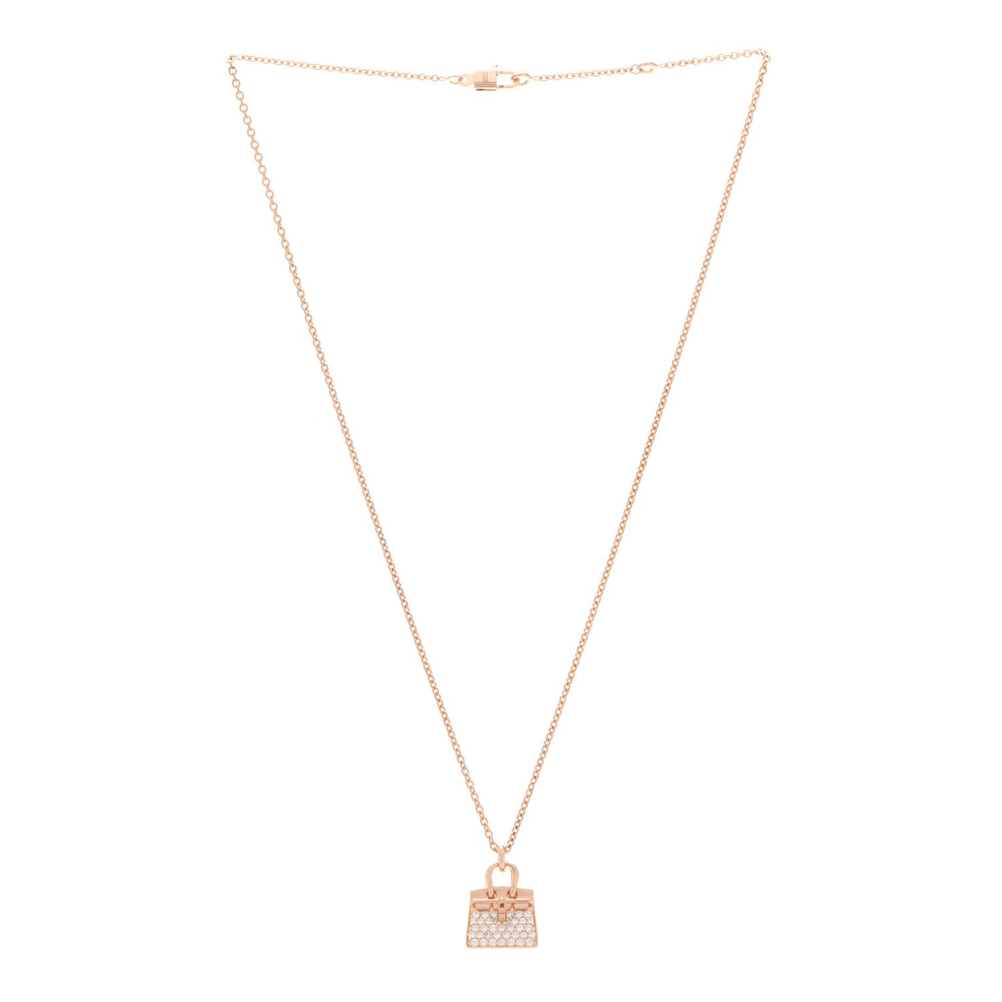 18K Rose Gold Diamond Birkin Amulettes Pendant Necklace