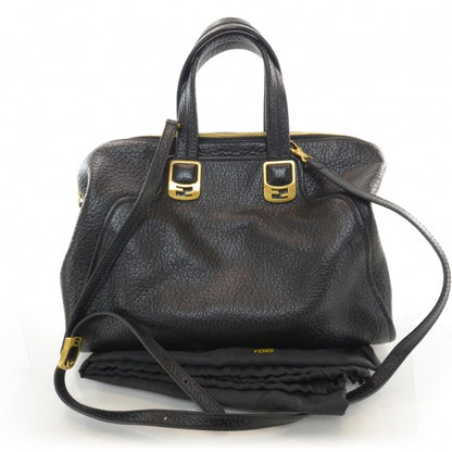 Fendi Pebbled Calfskin Large Chameleon Tote Black 3 of 7