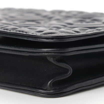 Chanel Lambskin Camellia Embossed Wallet on Chain WOC Black 10 of 11
