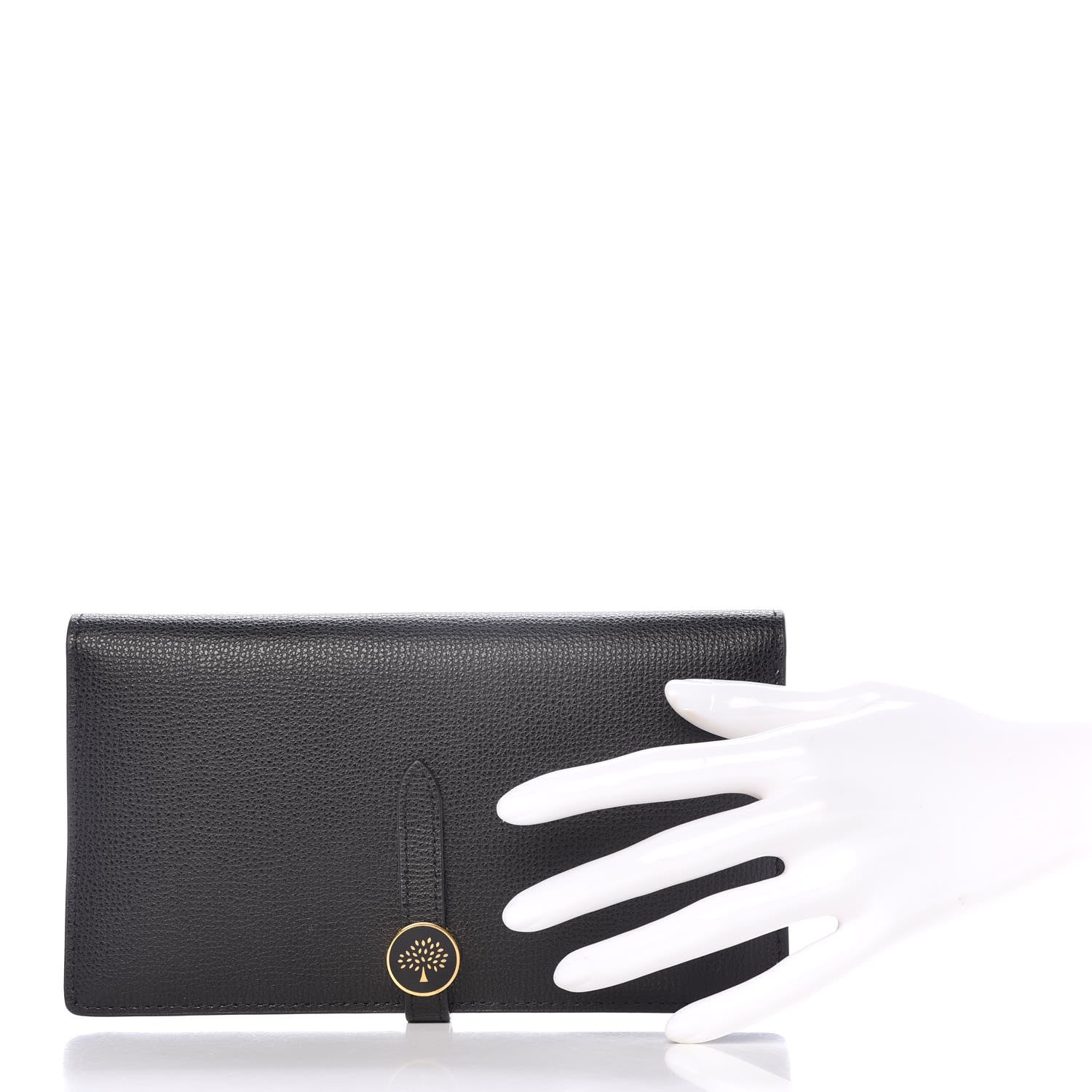 Mulberry Cross Grain Calfskin Tree Long Wallet Black 2 of 10