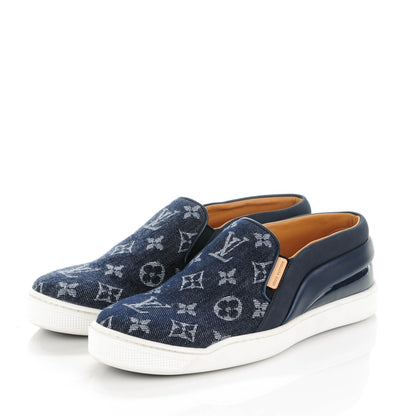 Louis Vuitton Denim Monogram Tempo Sneakers 37.5 Blue 4 of 9