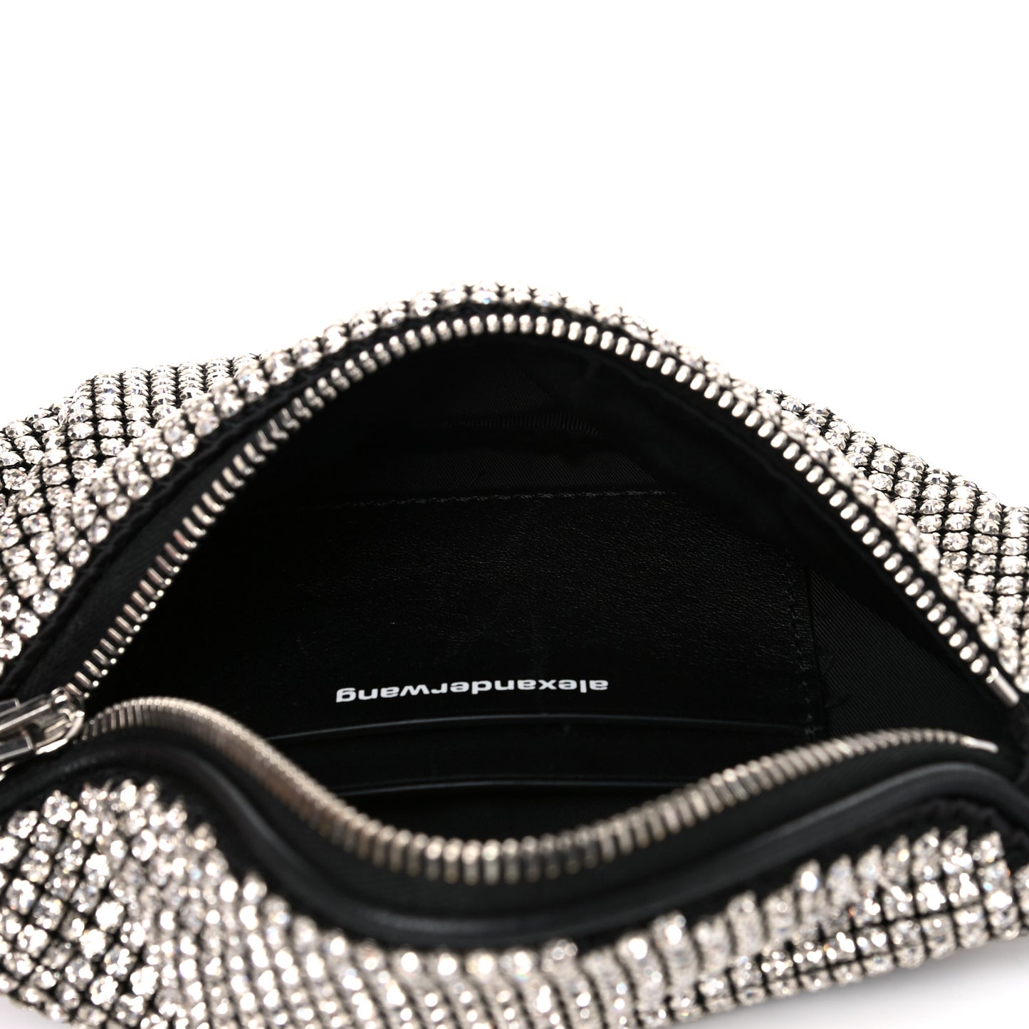 Rhinestone Mesh Mini Attica Belt Bag Black