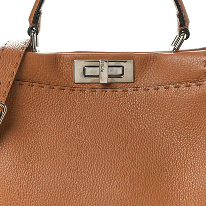 Fendi Cuoio Romano Selleria Bi-Color Medium Peekaboo Iconic Satchel Mou Deserto 7 of 10