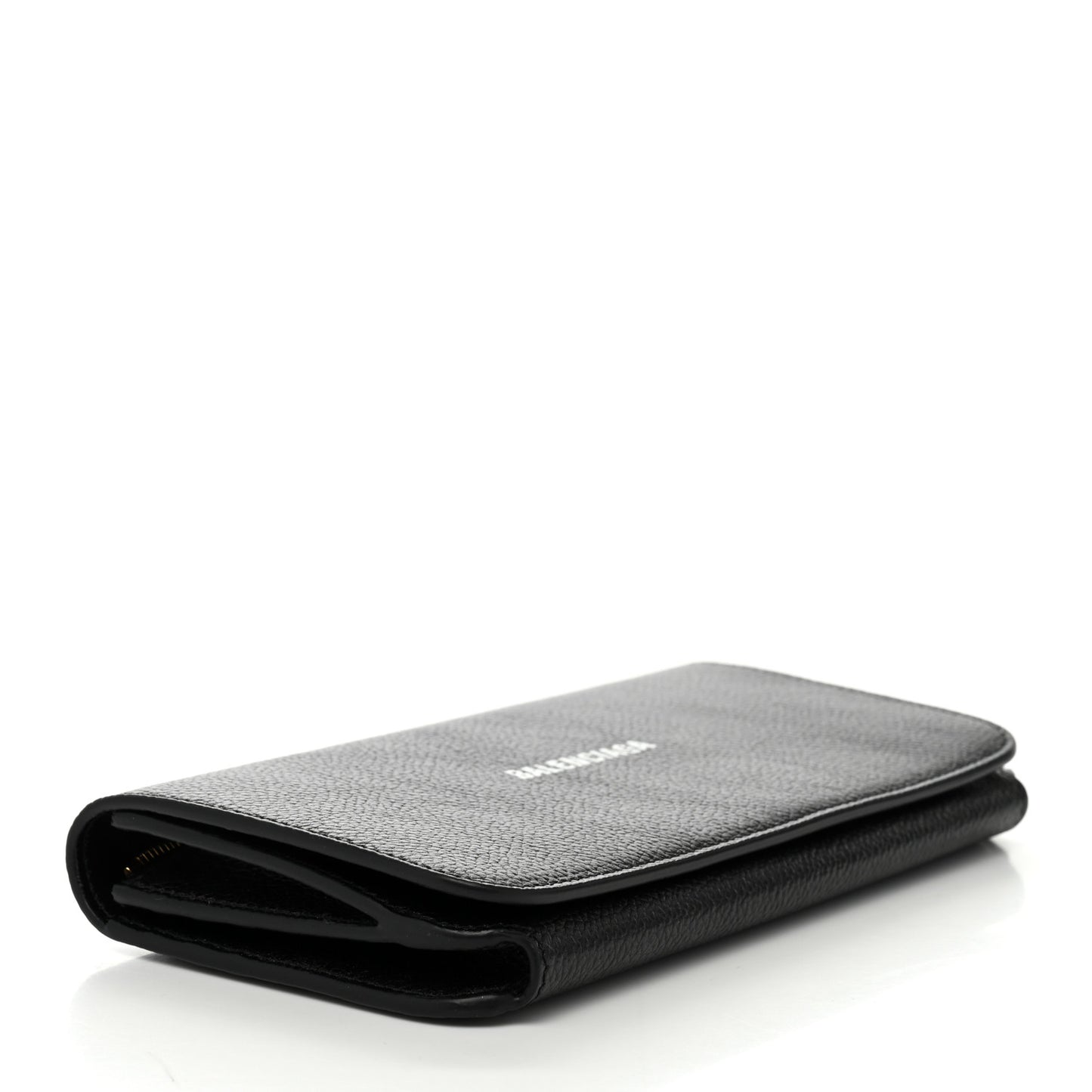 Grained Calfskin Logo Cash Thin Money Wallet Black White