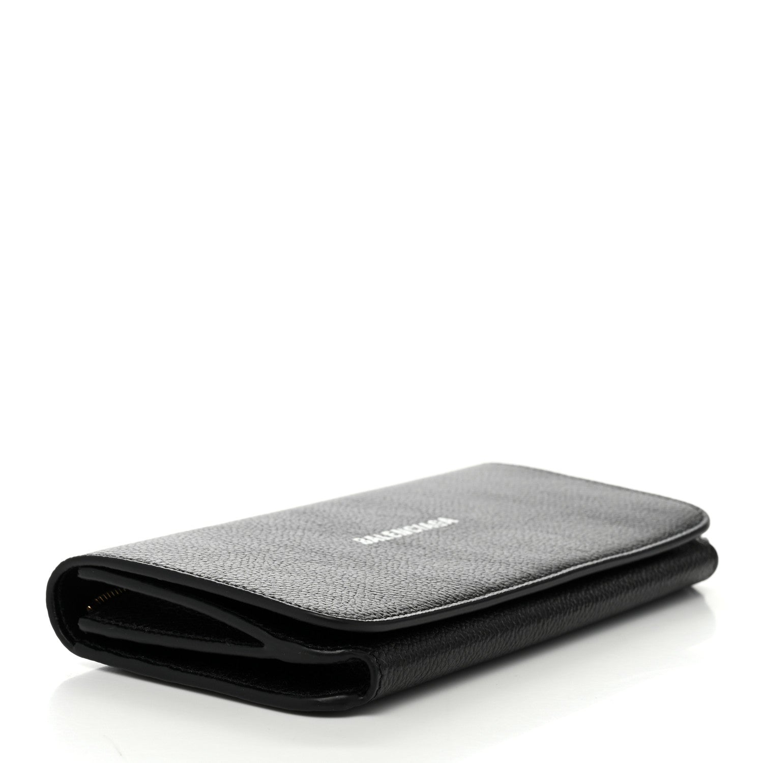 Balenciaga Grained Calfskin Logo Cash Thin Money Wallet Black White 4 of 9