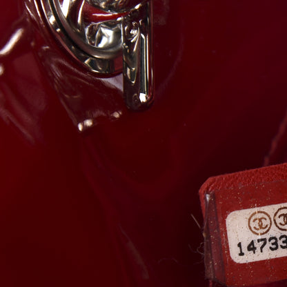 Chanel Patent Quilted Medium Just Mademoiselle Bowling Bag Red 12 of 16