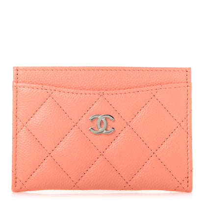 Chanel Caviar Quilted Card Holder Coral 1 of 8