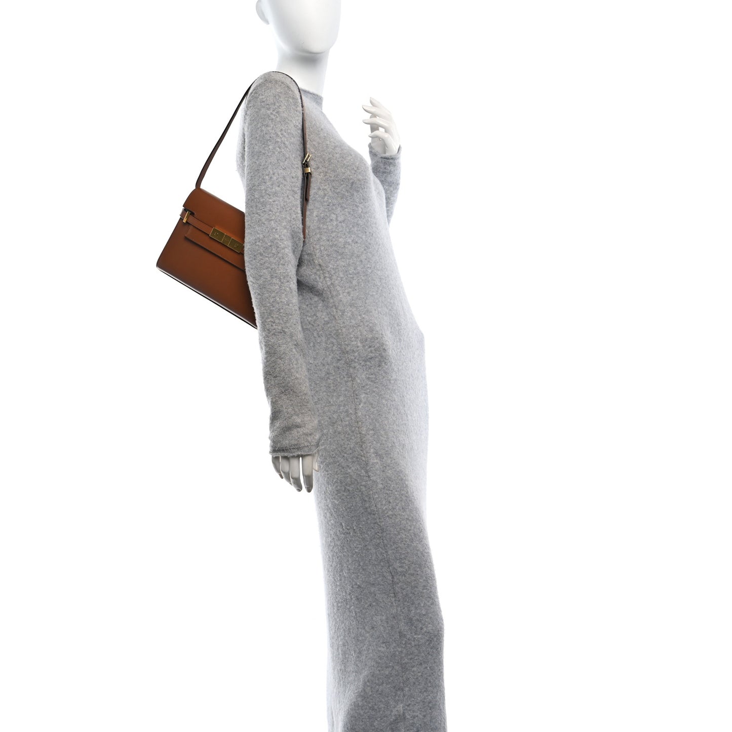 Smooth Calfskin Small Manhattan Shoulder Bag Cognac