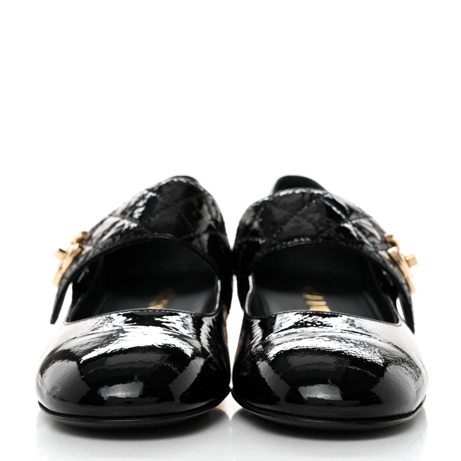 Chanel Patent Goatskin Cap Toe Mary Janes 38.5 Black 2 of 11