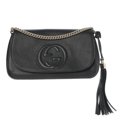 Gucci Pebbled Calfskin Medium Soho Flap Crossbody Black 1 of 8