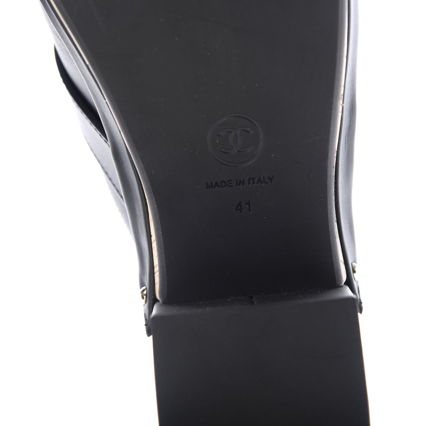 Calfskin CC Turn Lock Clogs 41 Black