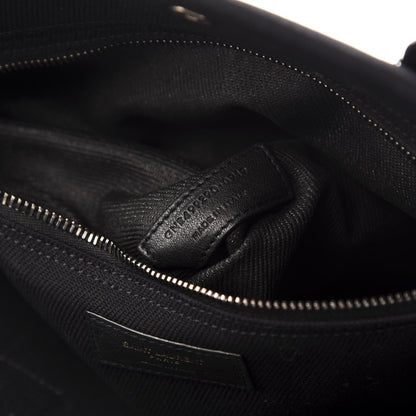 Saint Laurent Linen Calfskin Rive Gauche Tote Black 7 of 13