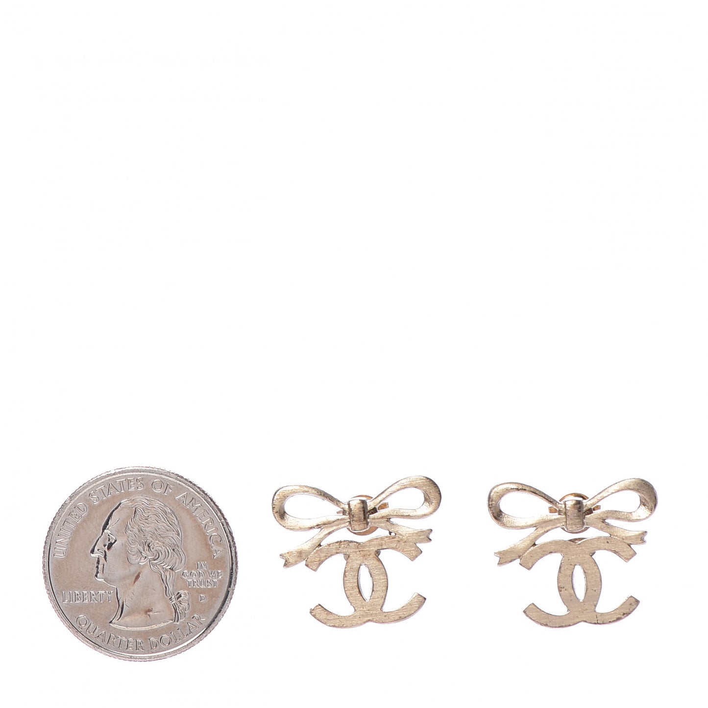 CC Bow Tie Earrings Gold