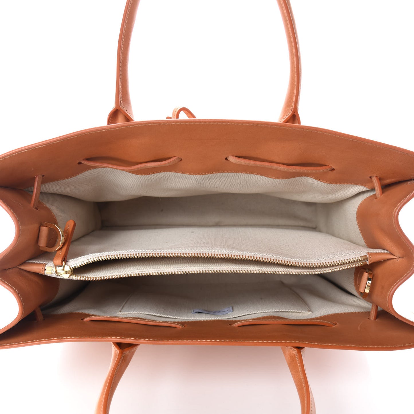 Vegetable Tanned Calfskin Large Sun Bag Camello