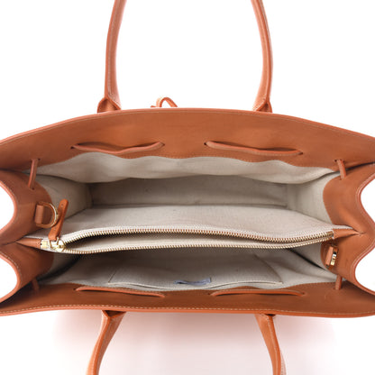 Mansur Gavriel Vegetable Tanned Calfskin Large Sun Bag Camello 5 of 9