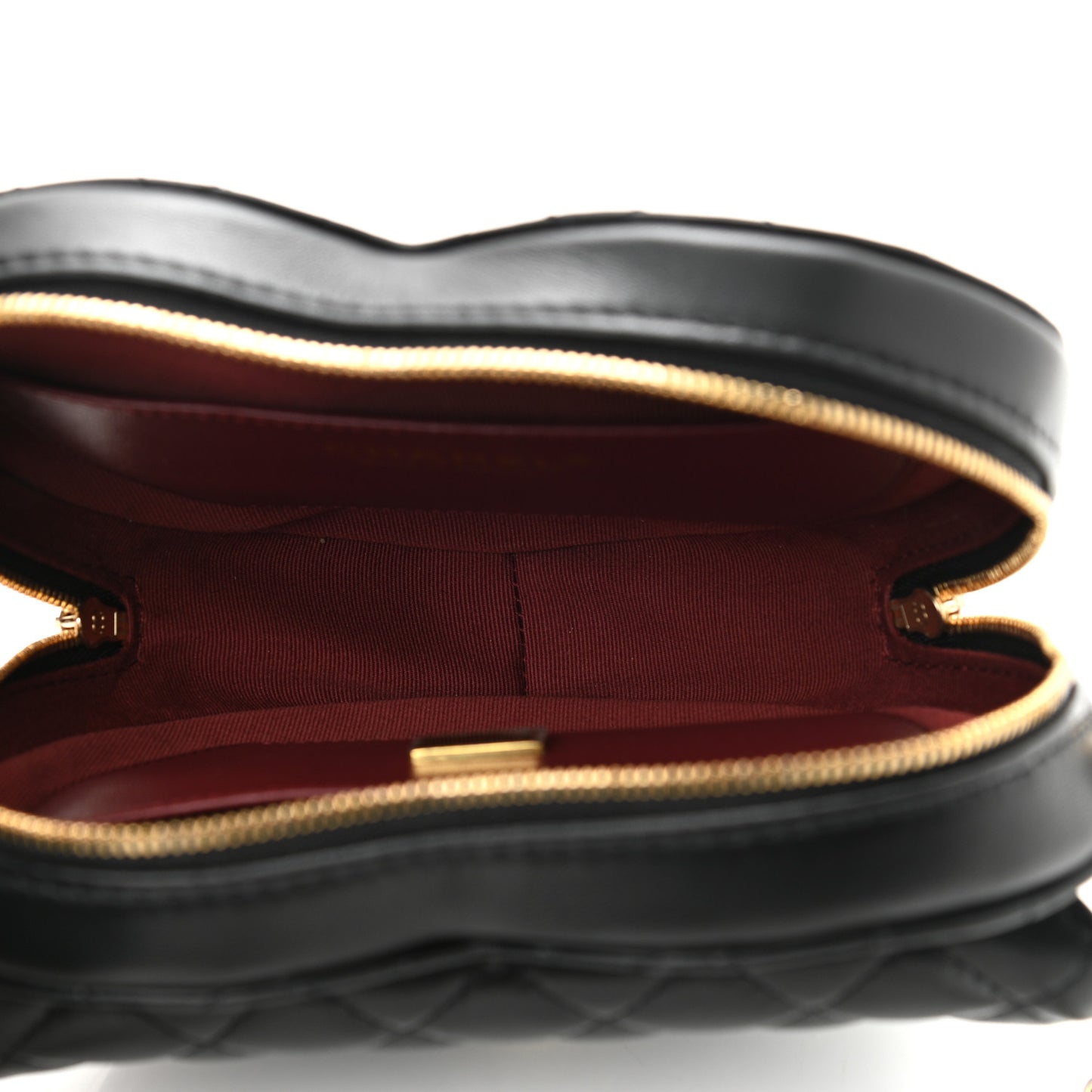 Lambskin Quilted CC In Love Heart Bag Black