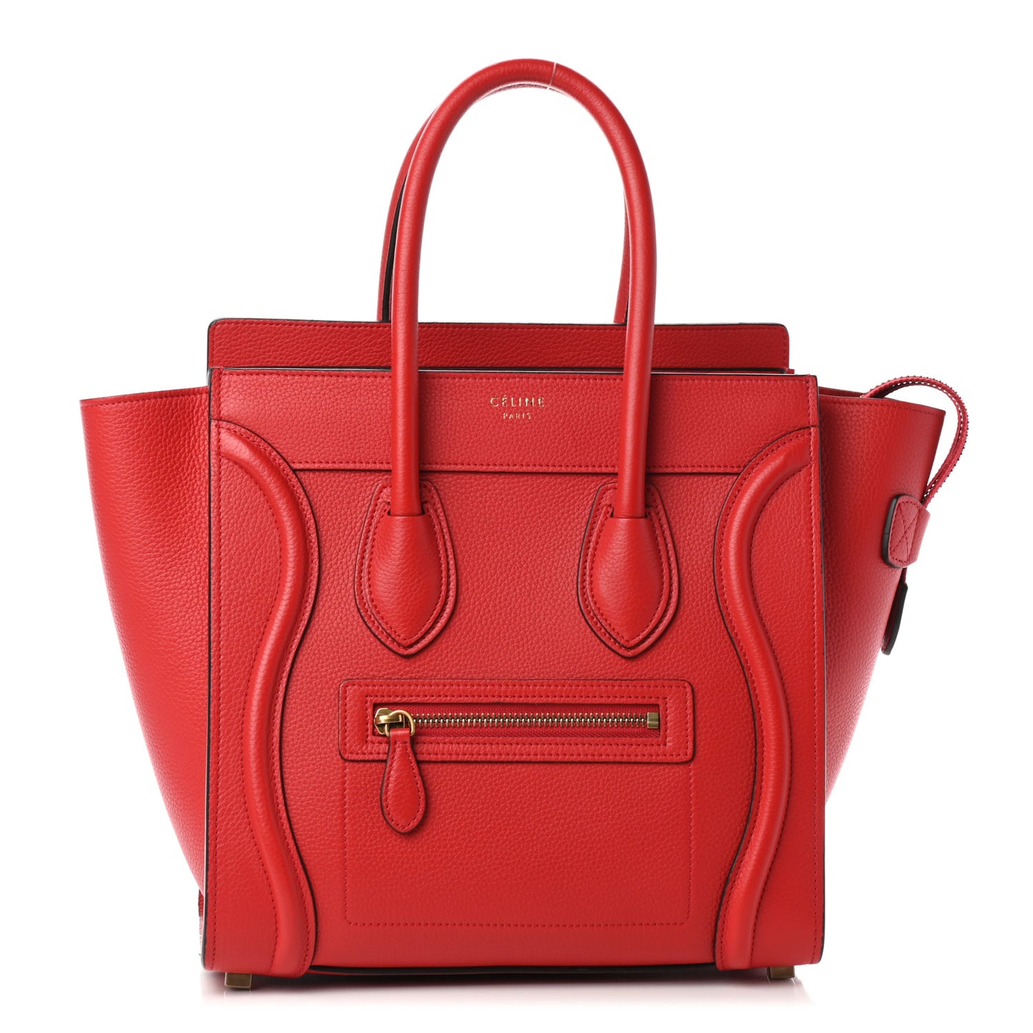 Drummed Calfskin Micro Luggage Red