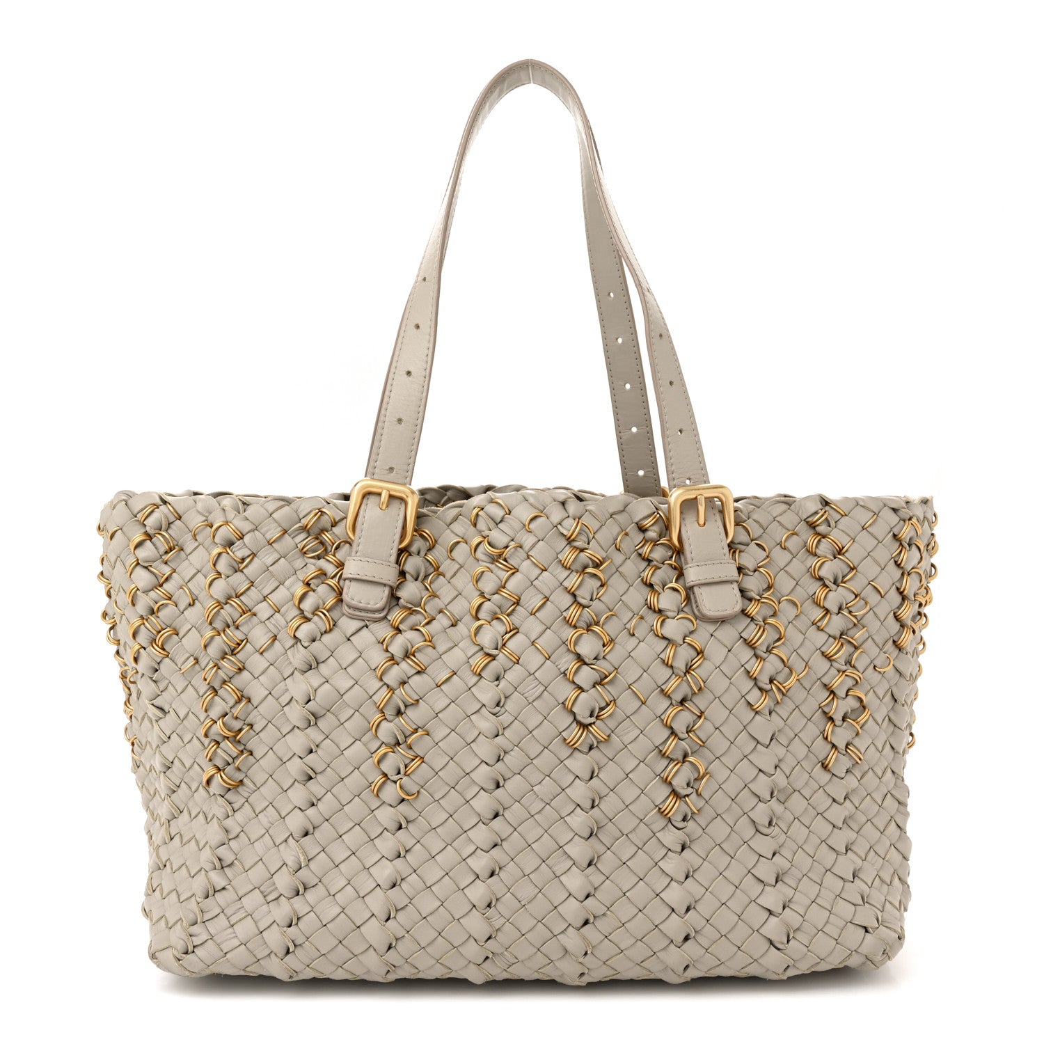 Bottega Veneta Nappa Intrecciato Small Lido Metal Rings Tote Fume 1 of 12