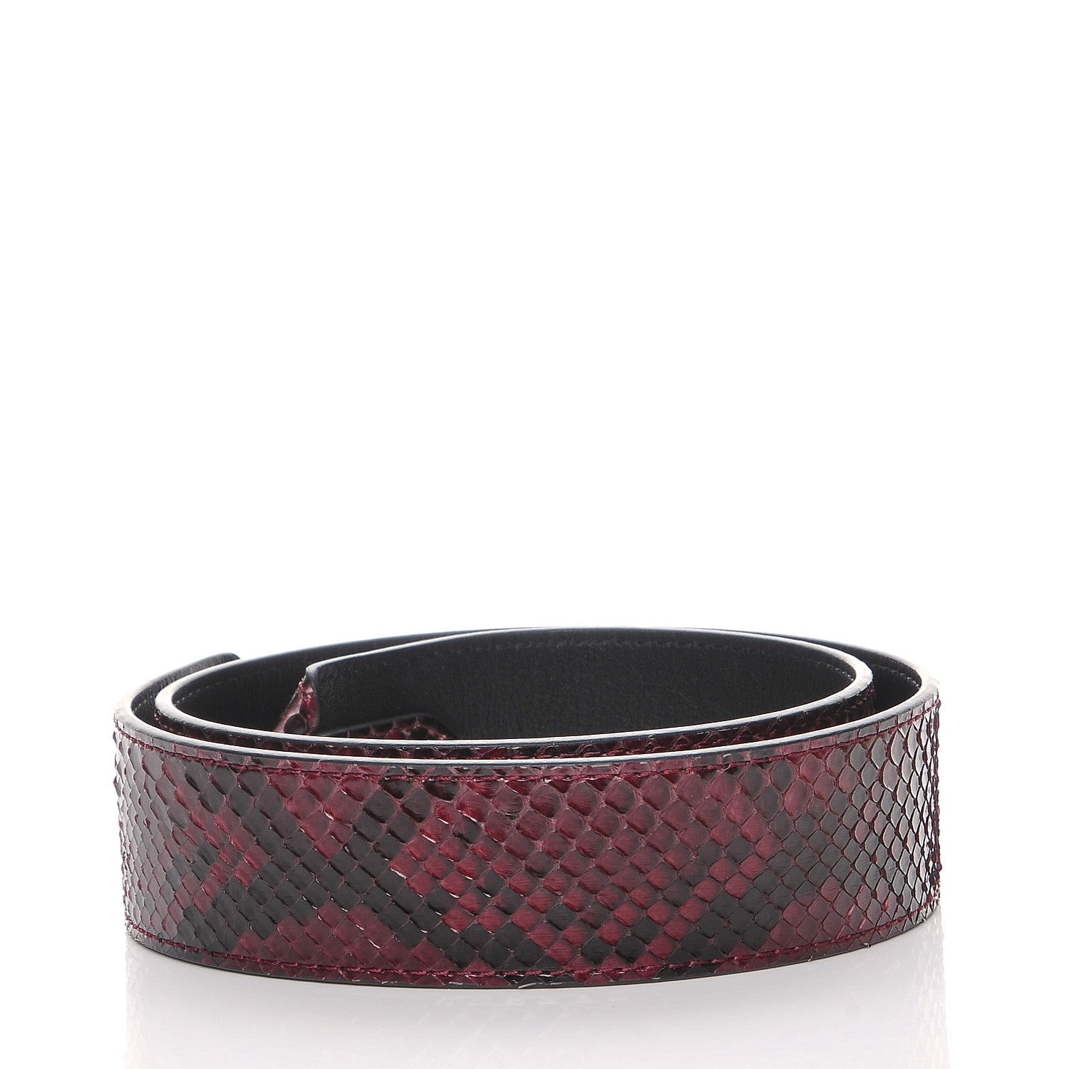 Louis Vuitton Python Calf Bandouliere Shoulder Strap Burgundy Black 2 of 7