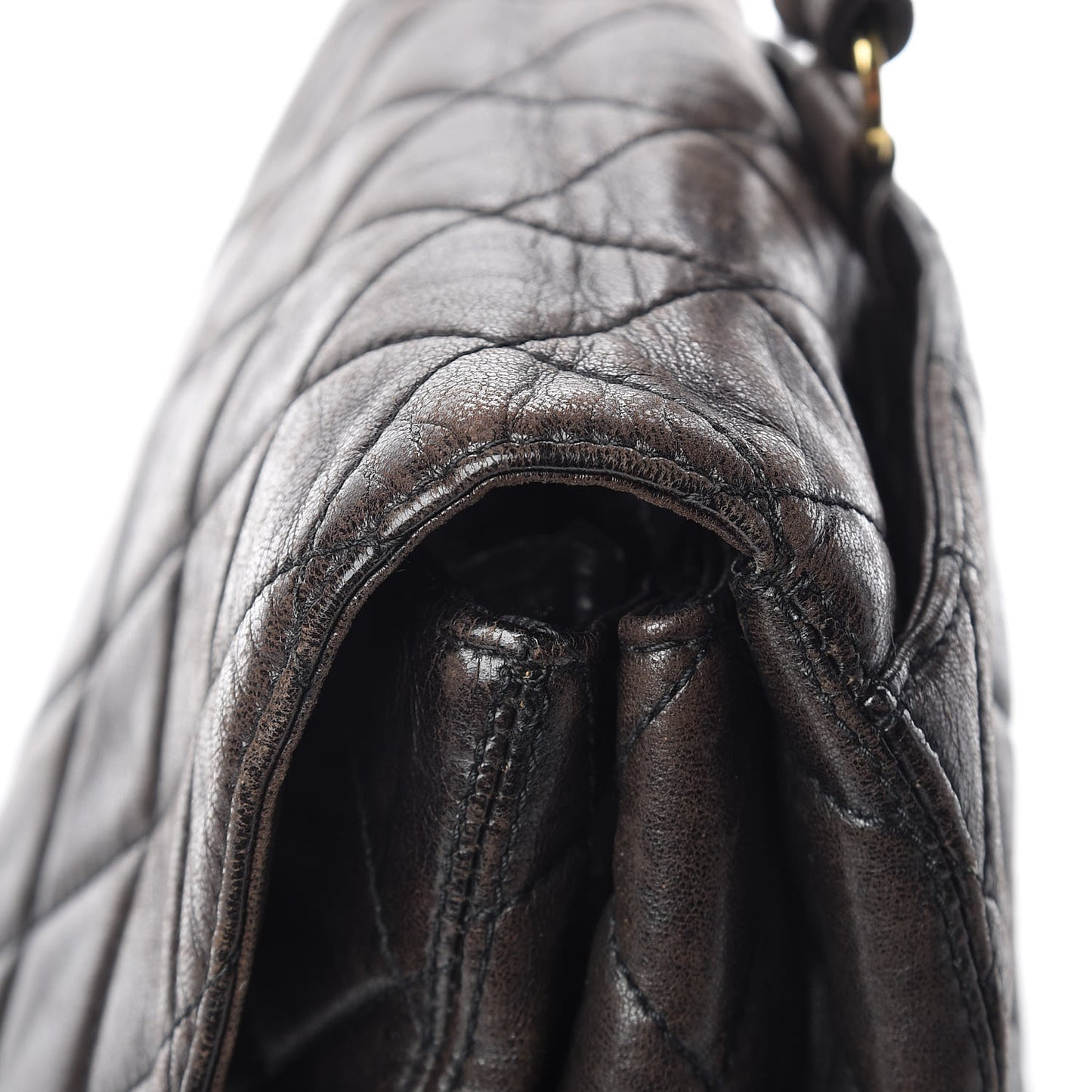 Lambskin Quilted Backpack Brown