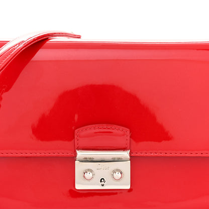 Christian Dior Metallic Box Patent Calfskin Miss Dior Promenade Pouch Red 8 of 12