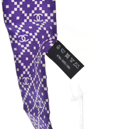 Chanel Silk Twill Slim Bandeau Scarf Purple 4 of 6