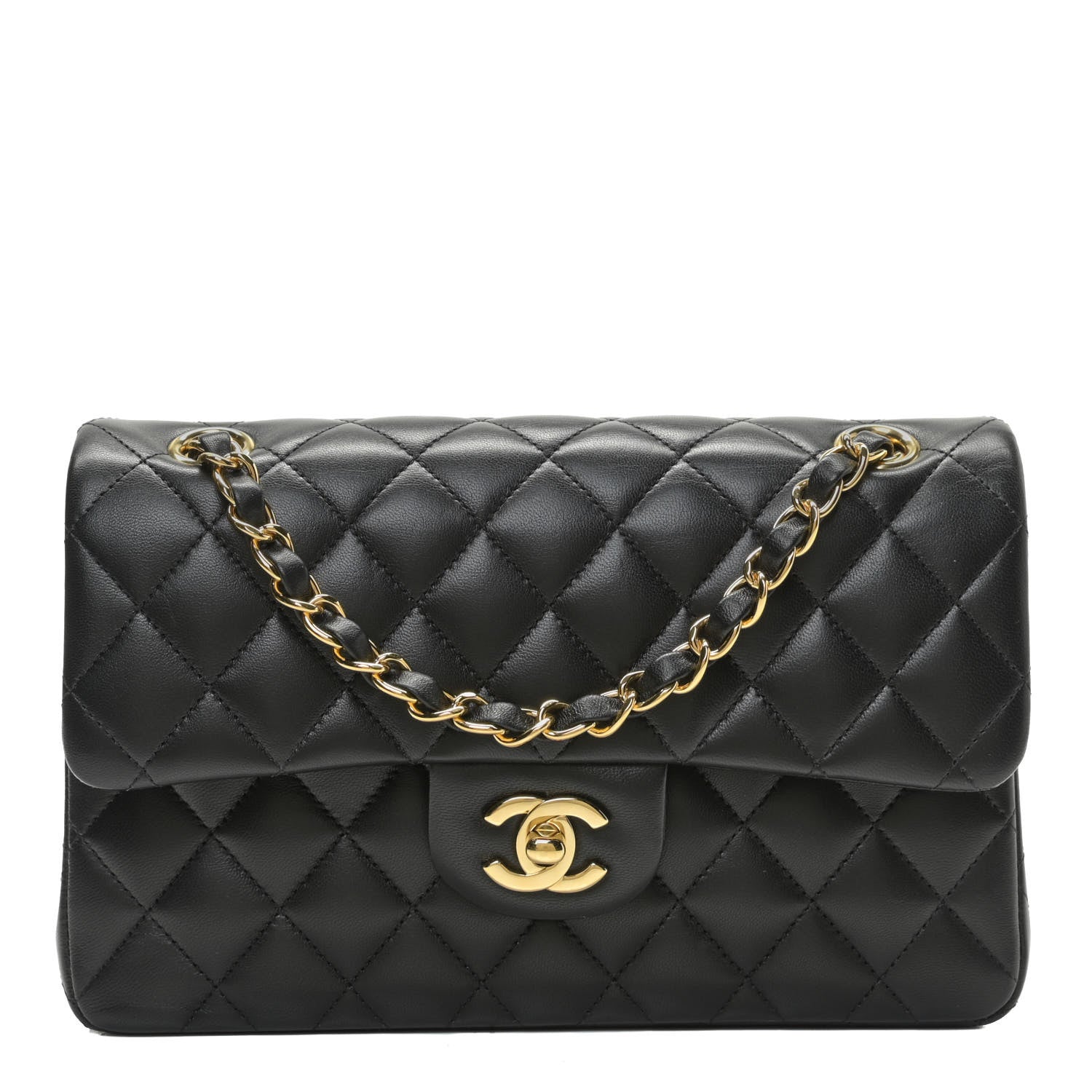 Chanel Lambskin Quilted Small Double Flap Black 1 of 14