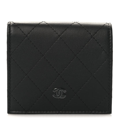 Chanel Calfskin Quilted Compact Bifold Wallet So Black 1 of 9