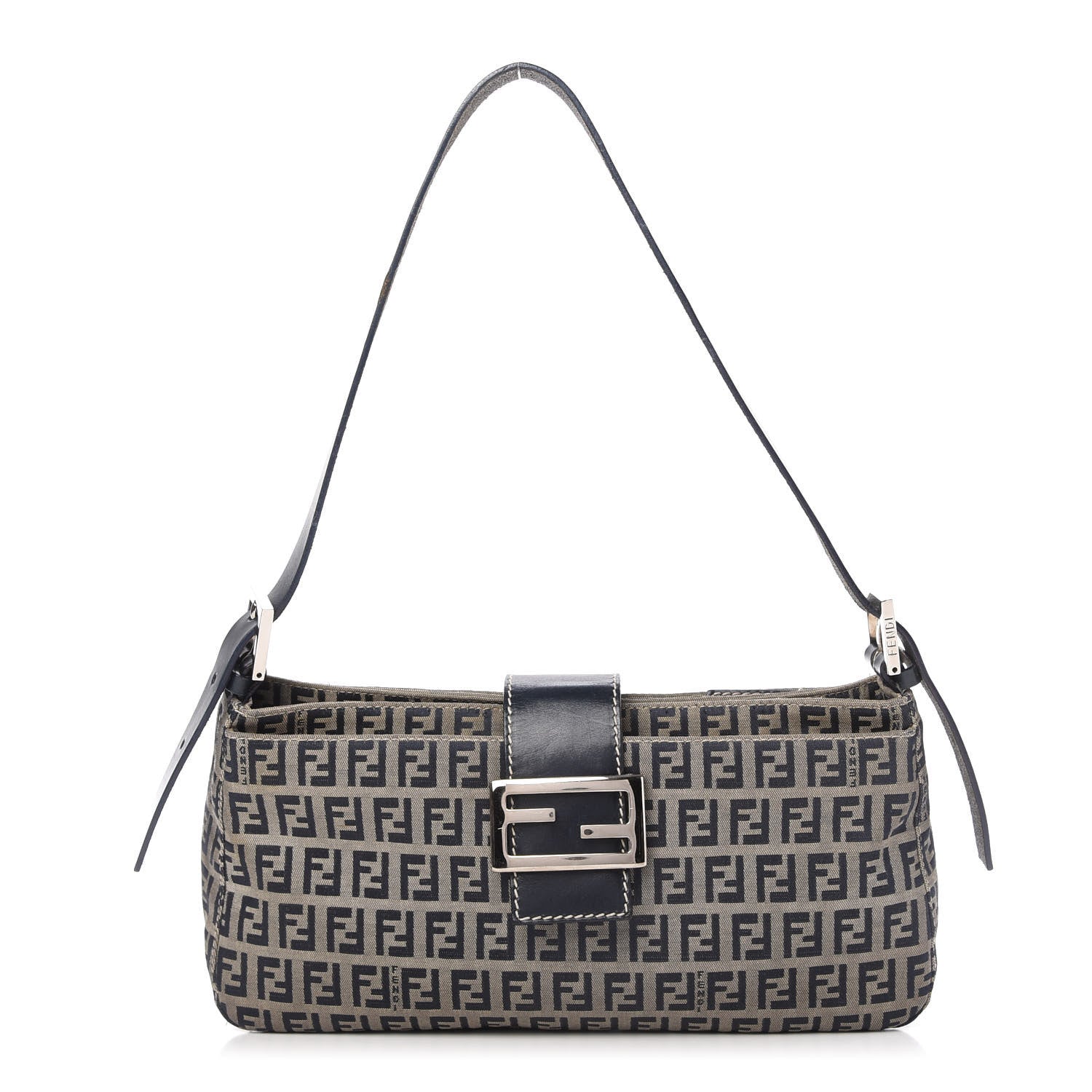 Fendi Zucchino Mini Mama Baguette Navy 777602 – FASHIONPHILE