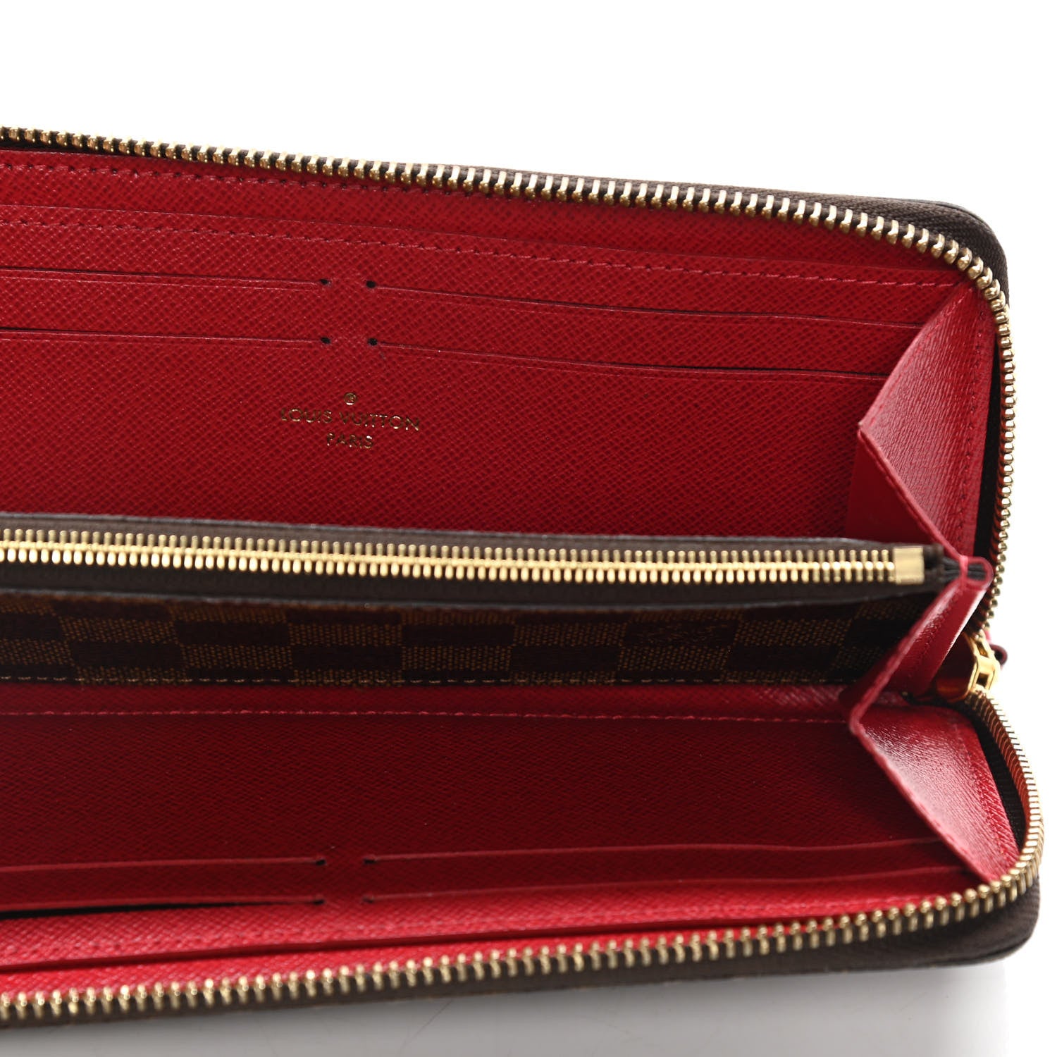Louis Vuitton Damier Ebene Clemence Wallet Cherry 5 of 7