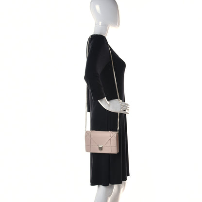 Christian Dior Grained Calfskin Diorama Wallet on Chain Pouch Rose Poudre 2 of 13