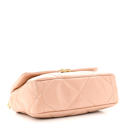 Chanel Shiny Lambskin Quilted Medium Chanel 19 Flap Beige 4 of 13