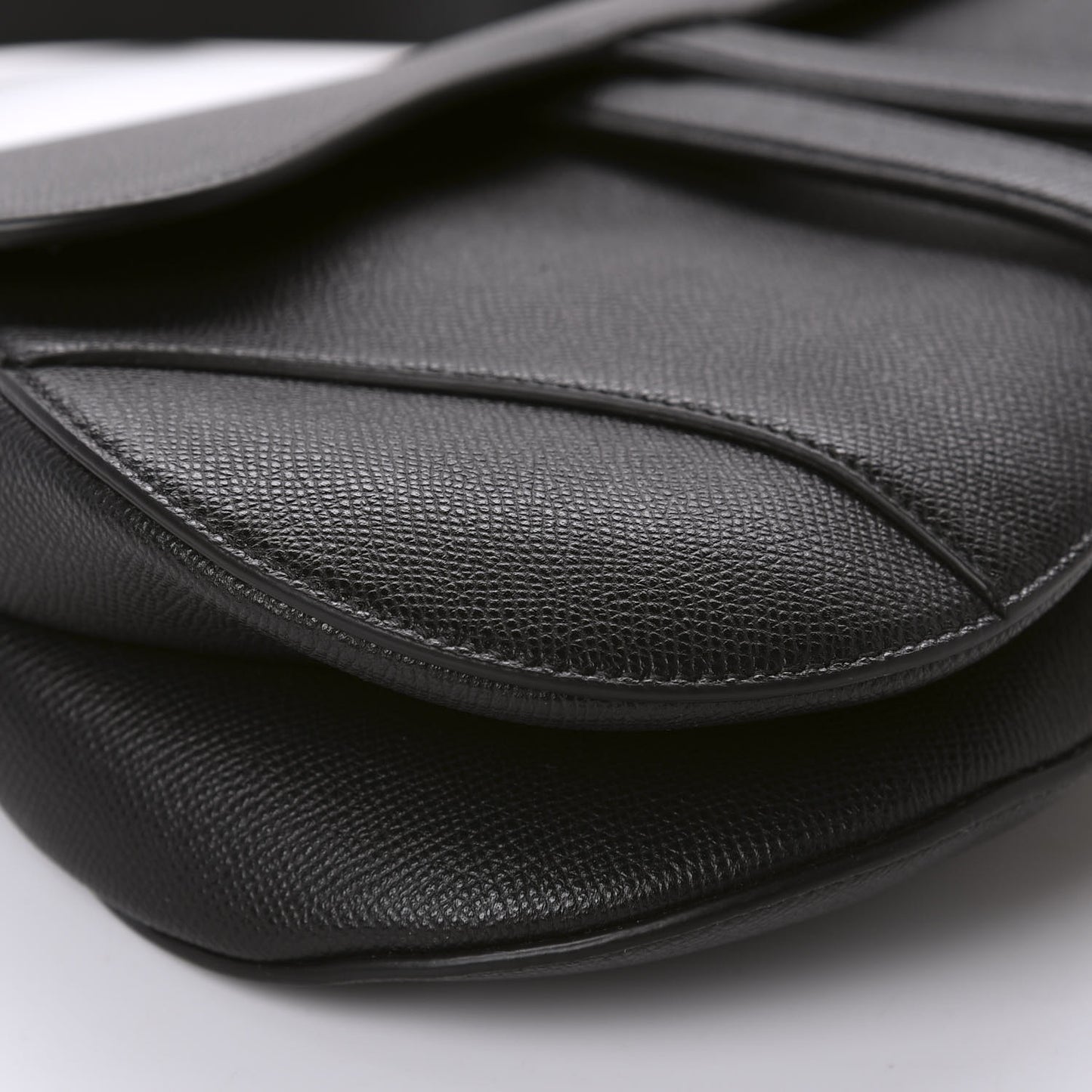 Grained Calfskin Saddle Bag Black