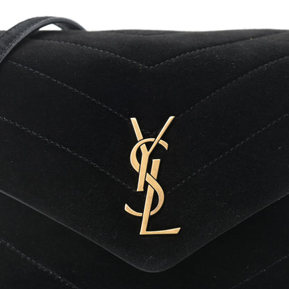 Saint Laurent Suede Y Quilted Monogram Toy Loulou Crossbody Bag Black 9 of 12