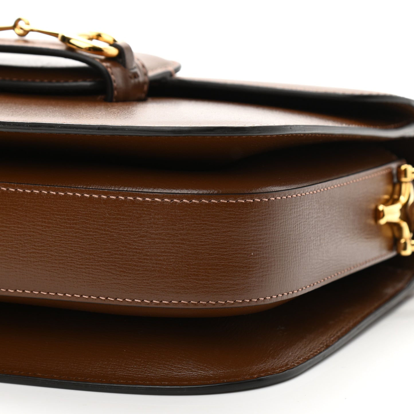 Azalea Calfskin Horsebit 1955 Shoulder Bag Brown Sugar