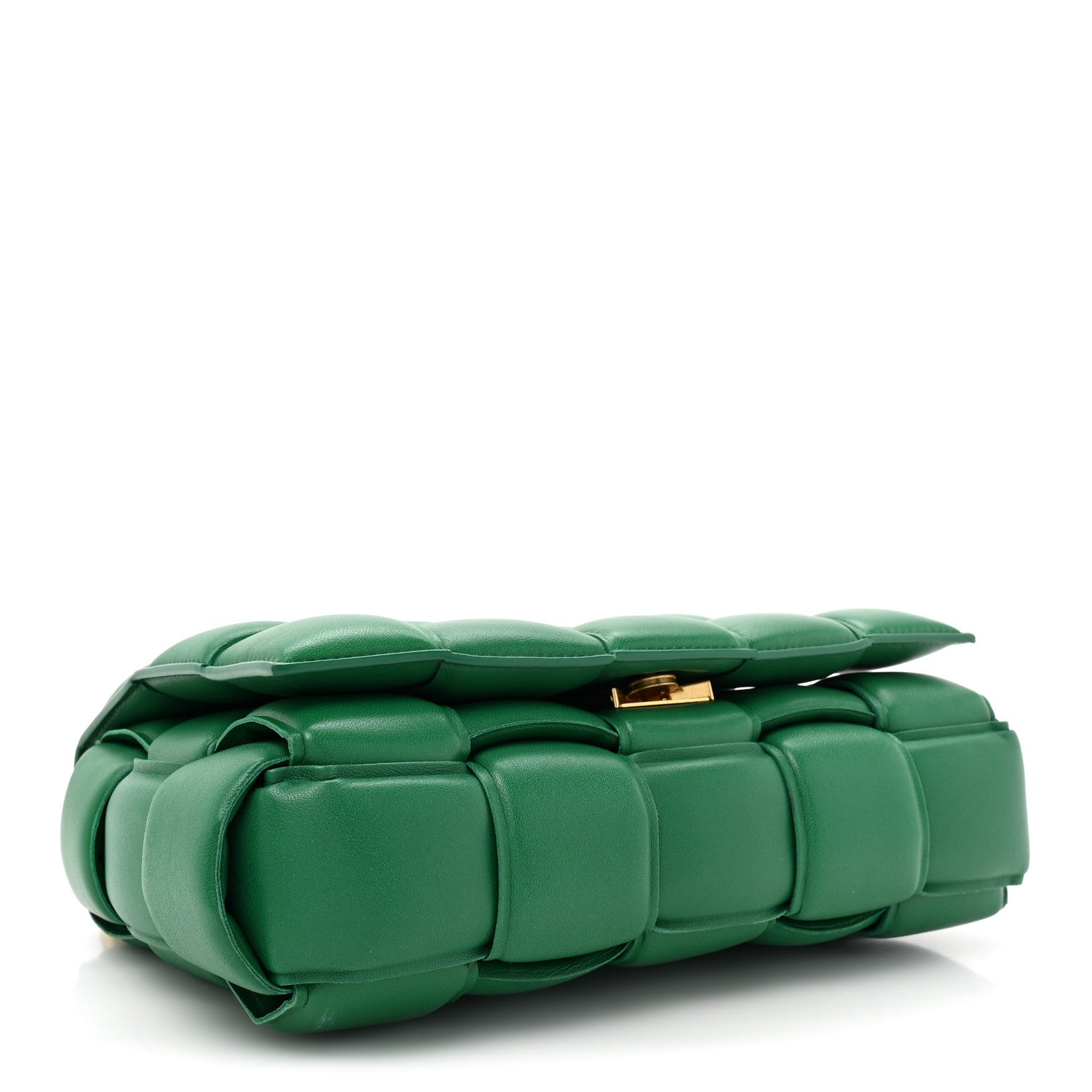 Bottega Veneta Lambskin Maxi Intreccio Padded Chain Cassette Crossbody Bag Racing Green 4 of 12