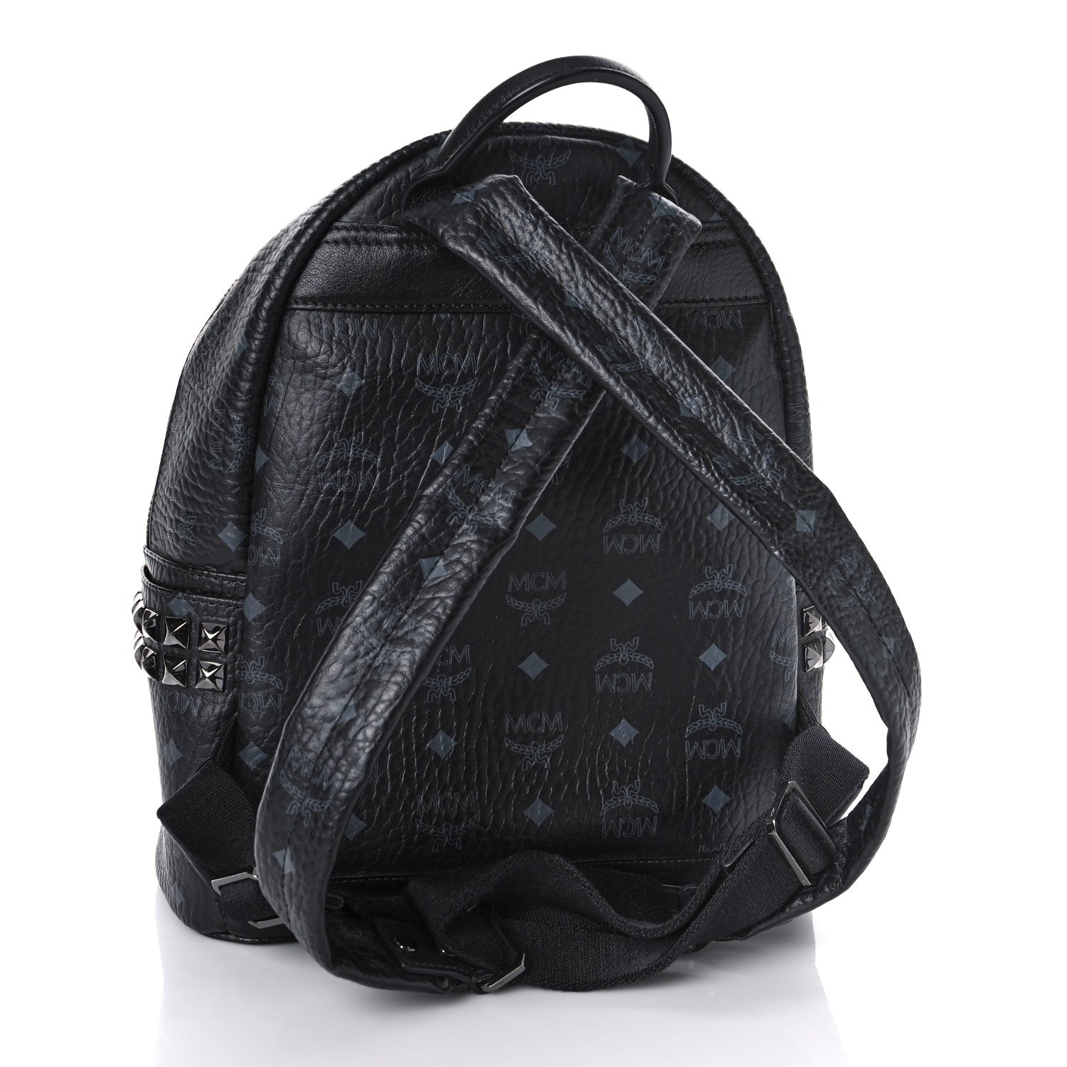 MCM Visetos Small Side Stud Stark Backpack Black 3 of 11