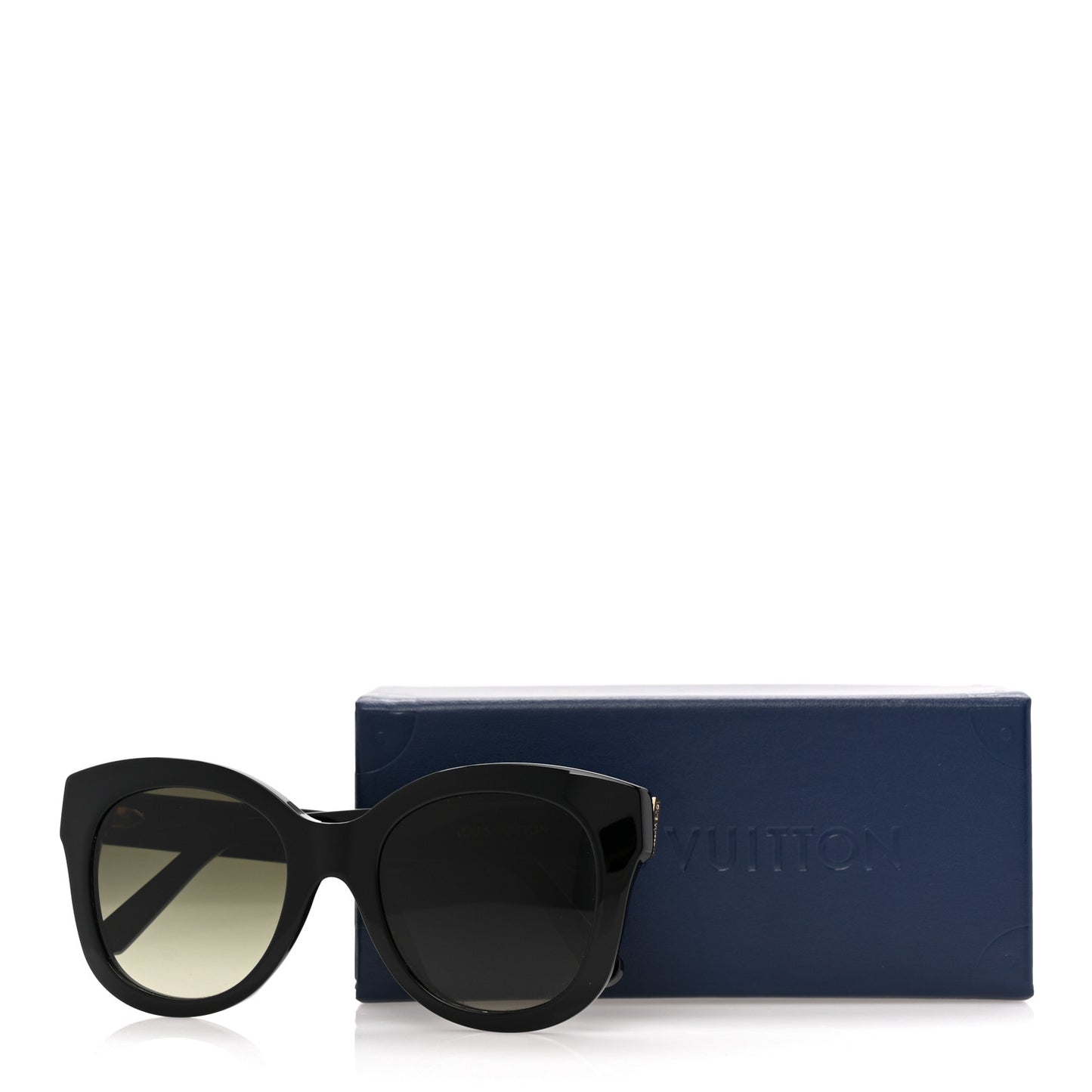 Acetate LV Empreinte Light Round Sunglasses Z1879E Black