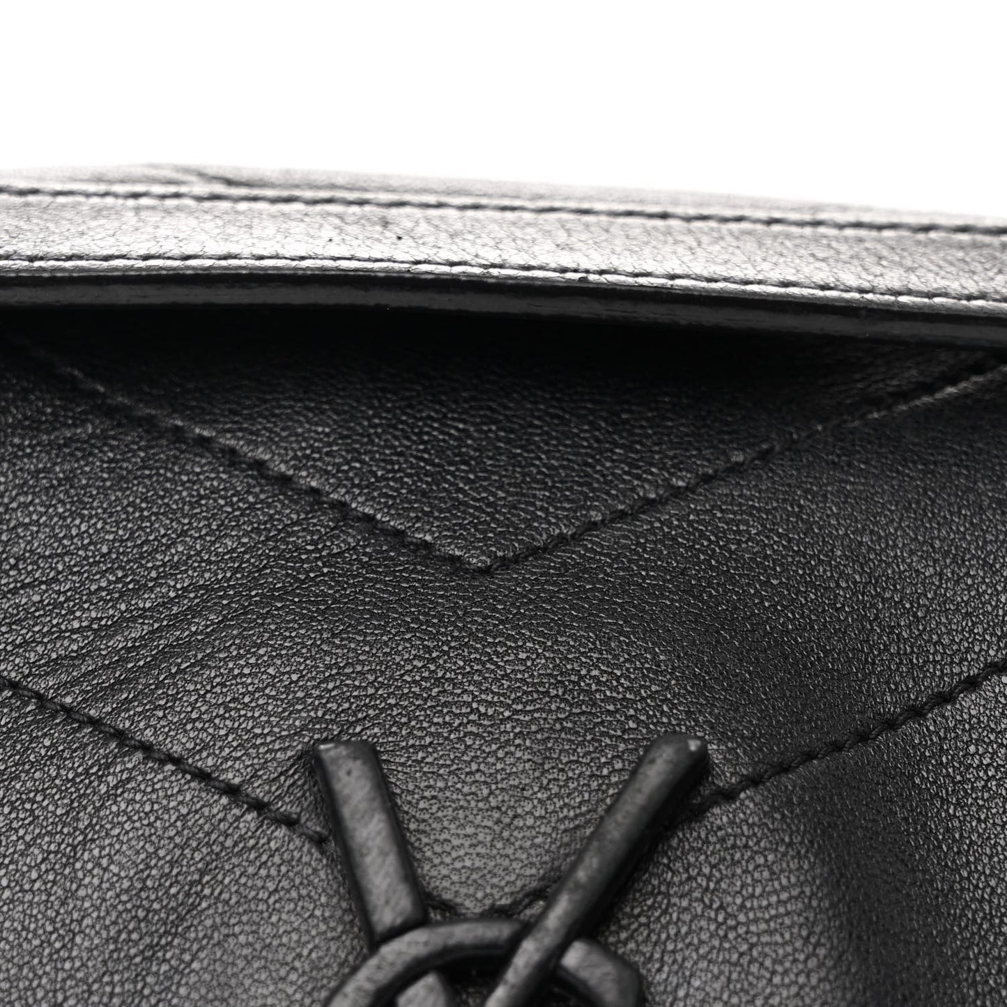 Lambskin Matelasse Monogram Medium Niki Chain Satchel Black