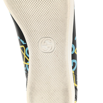 Gucci Calfskin GucciGhost Print Womens Low Top Sneakers 39.5 Black New Acquamarine 6 of 10