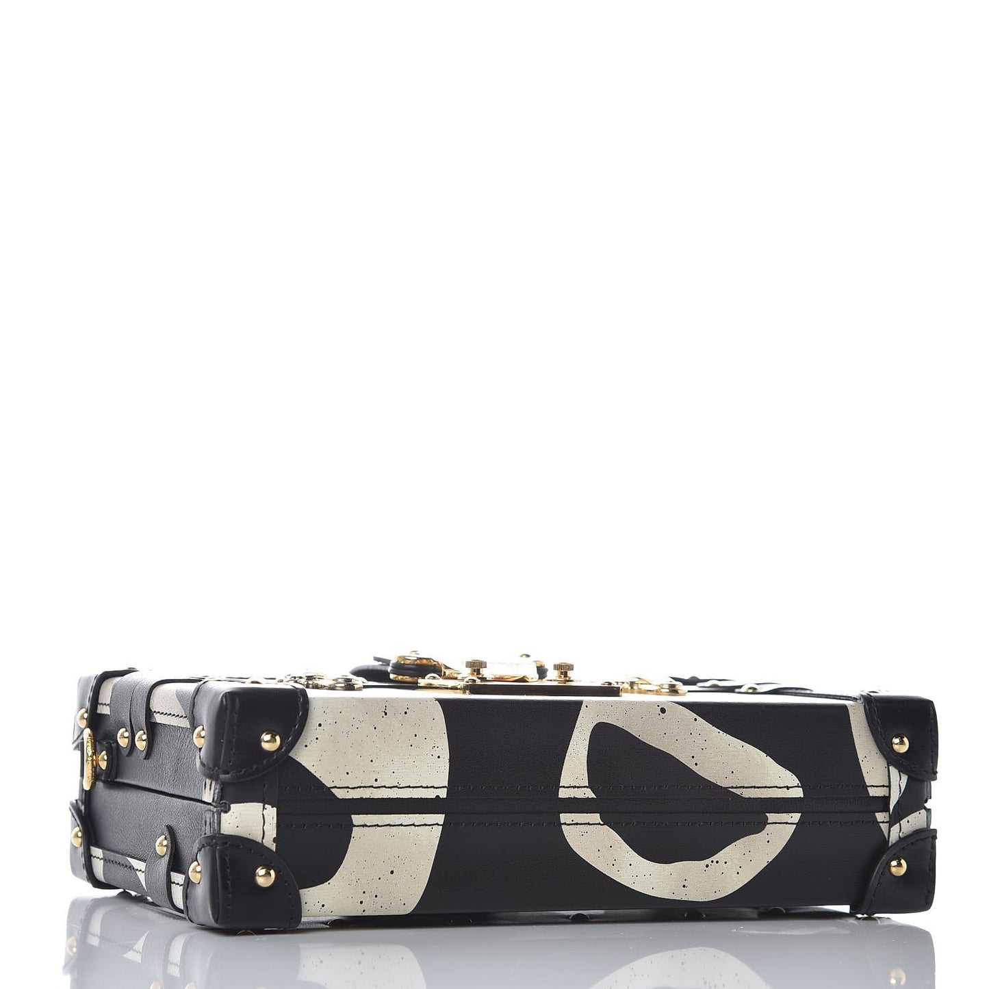Calfskin Petite Malle Black White