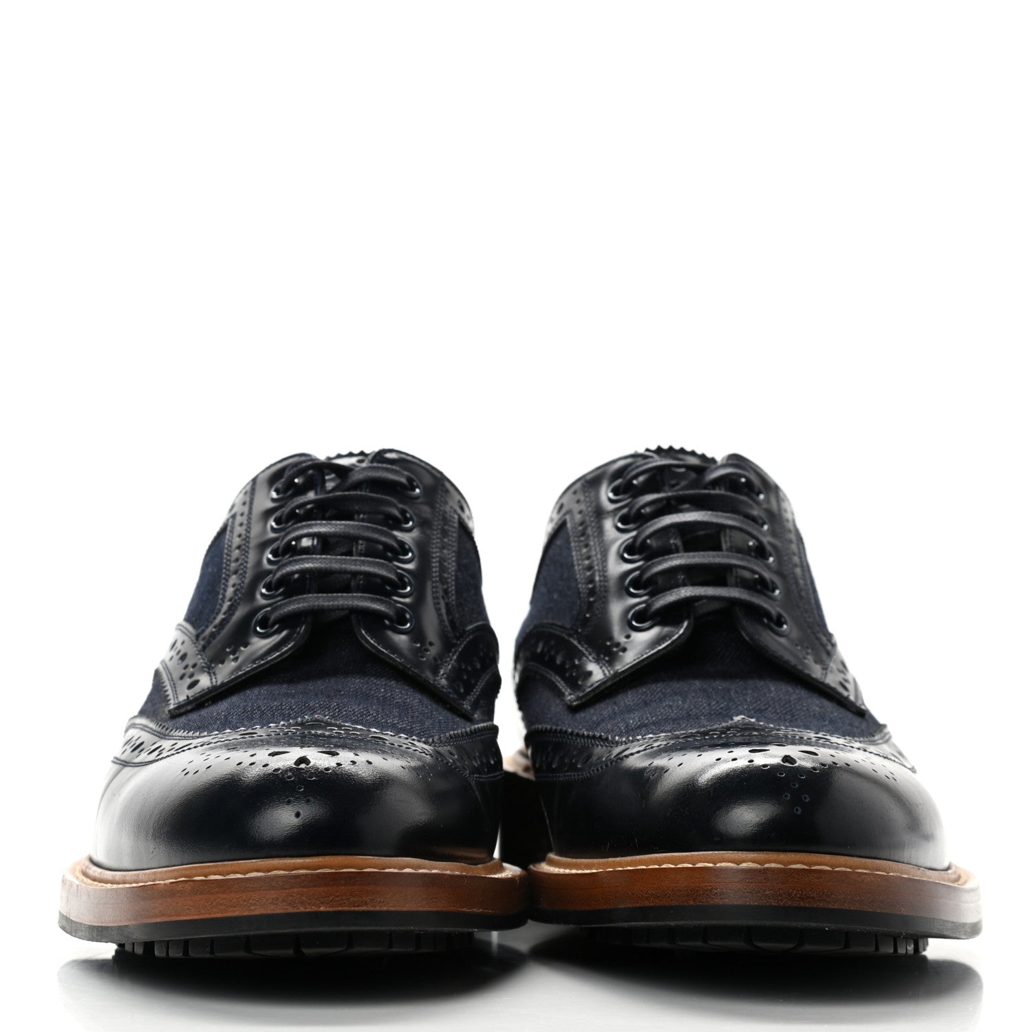 Louis Vuitton Calfskin Denim Mens Voltaire Derby Shoes 7 Marine 2 of 10