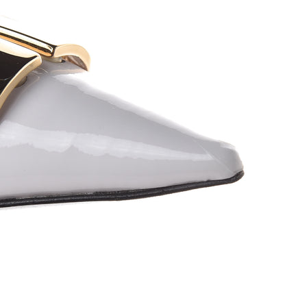 Balenciaga Patent BB Pointy Toe Ankle Booties 40 Optical White 8 of 10