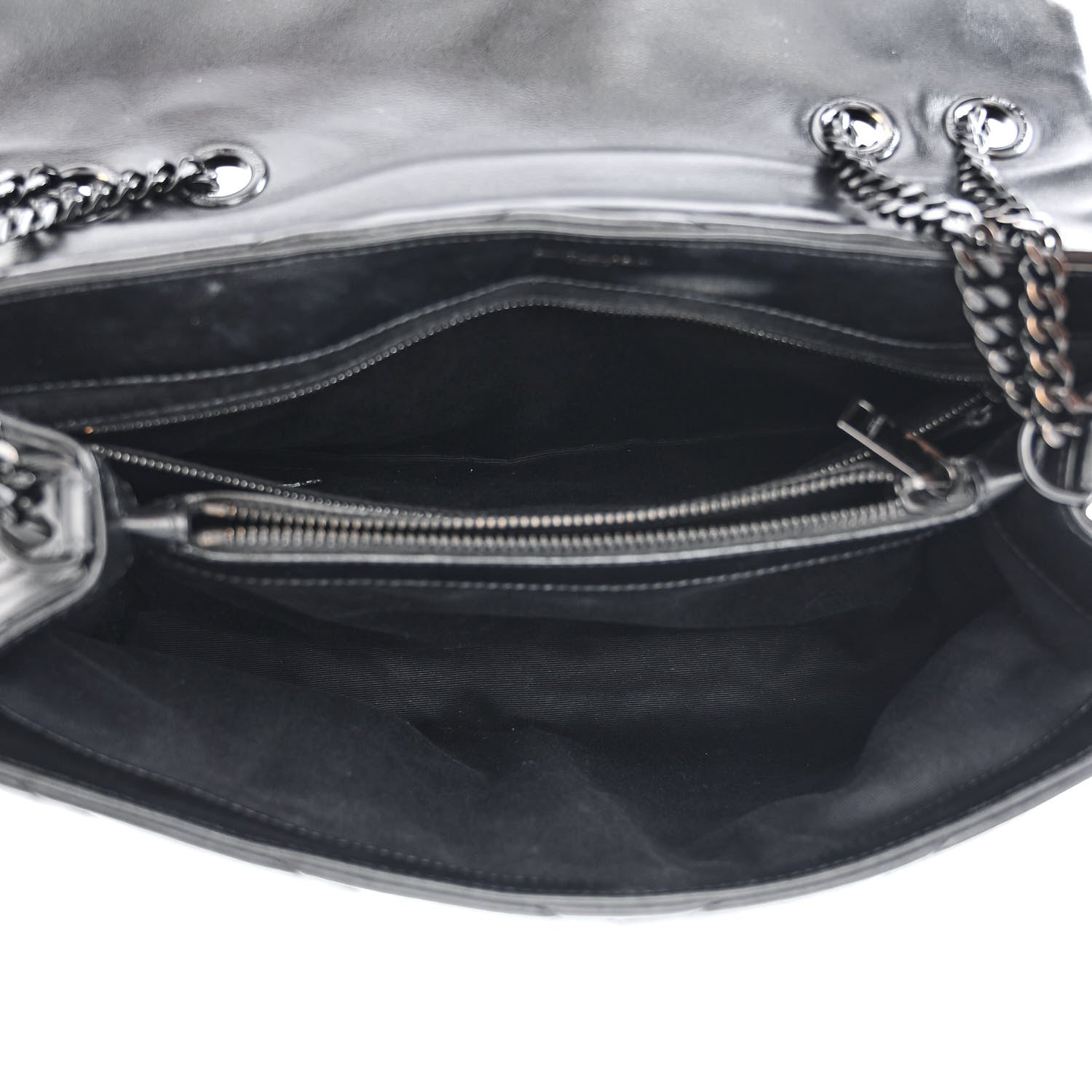 Saint Laurent Calfskin Y Quilted Monogram Monochrome Medium Loulou Chain Satchel Black 5 of 15