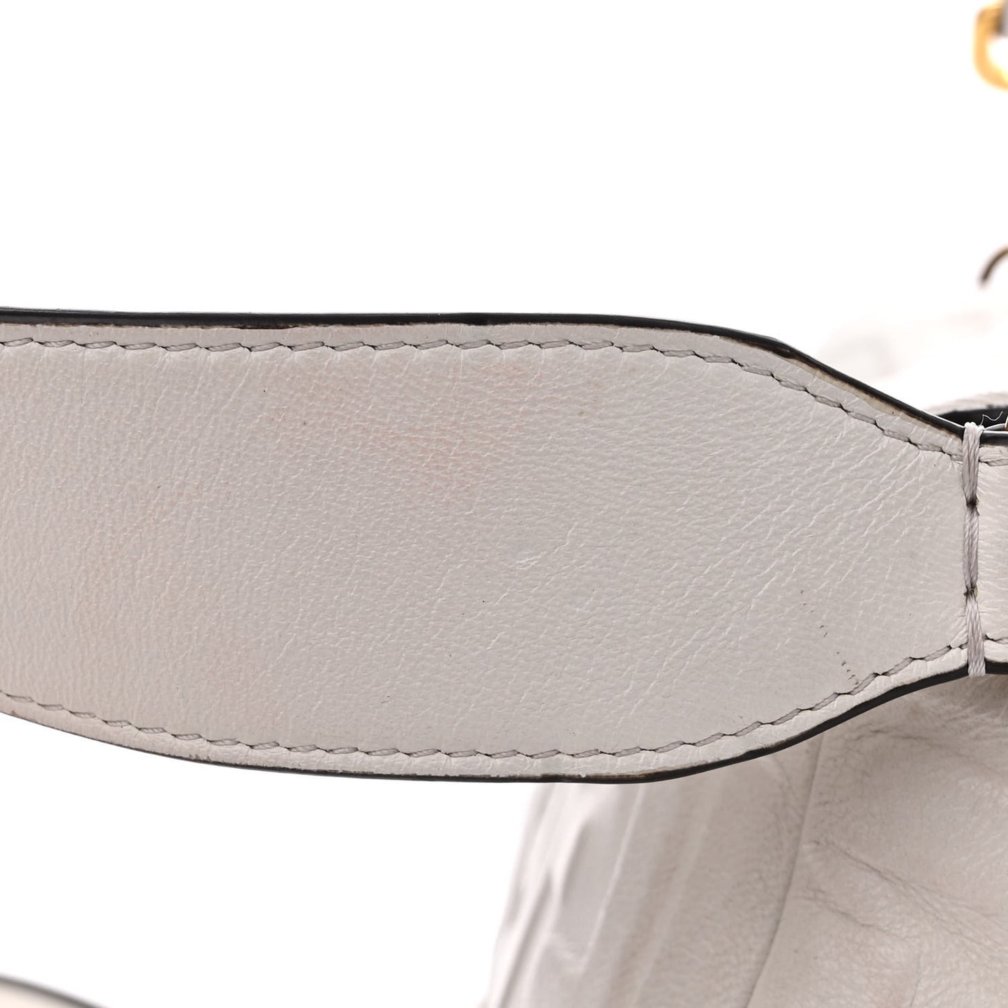 Nappa FF 1974 Embossed Baguette White