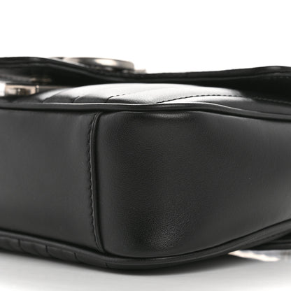Gucci Calfskin Matelasse Aria Mini GG Marmont Shoulder Bag Black Black 10 of 10
