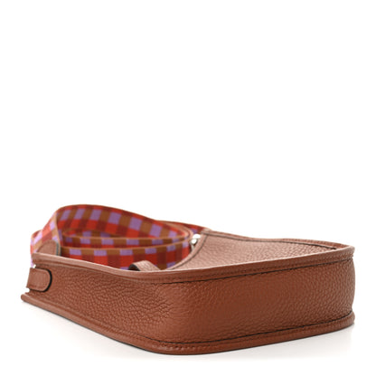 Hermes Taurillon Clemence Maxi Quadrille Evelyne TPM Cuivre Capucine Parme Rouge Duchess 4 of 11