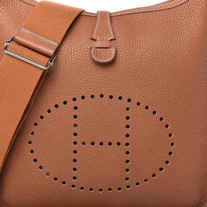 Hermes Taurillon Clemence Evelyne III PM Gold 9 of 10